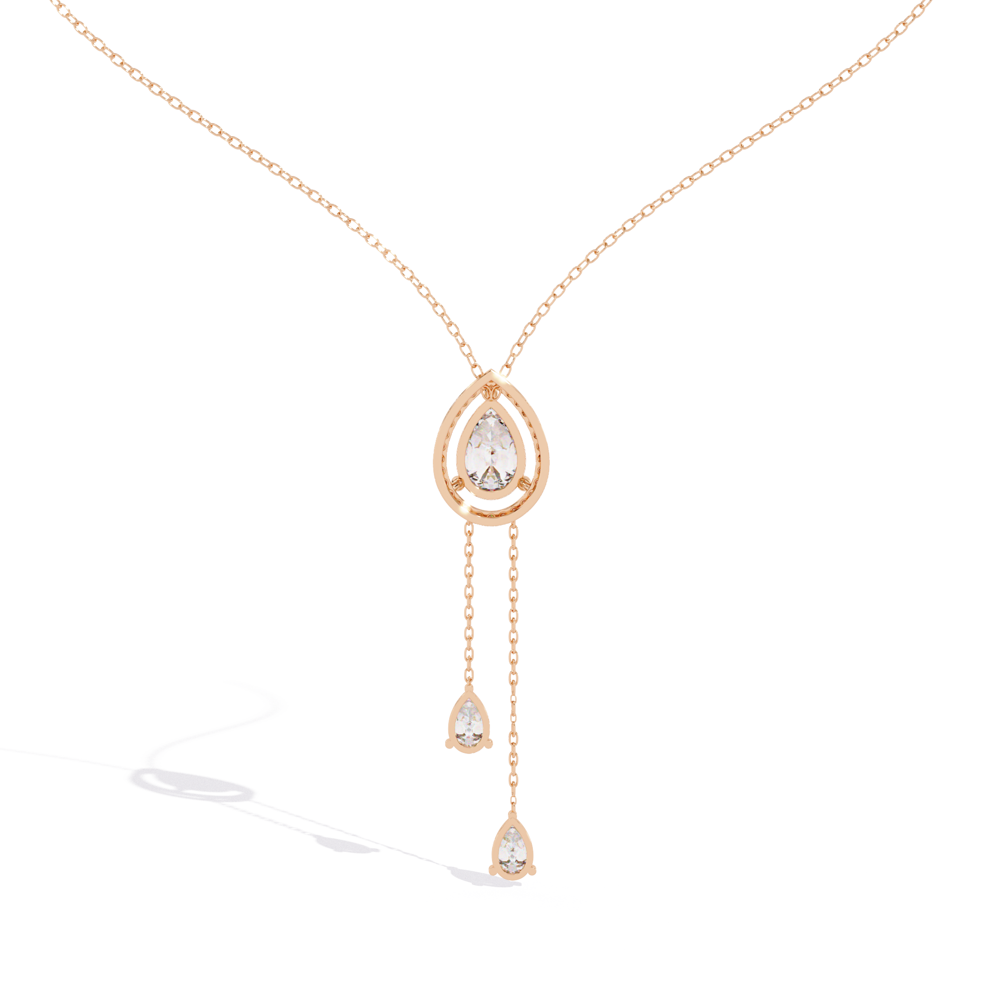 Solitairekart 1.81ct Double Drop Natural Diamond Pendant Necklace-H Color, VS1 Clarity